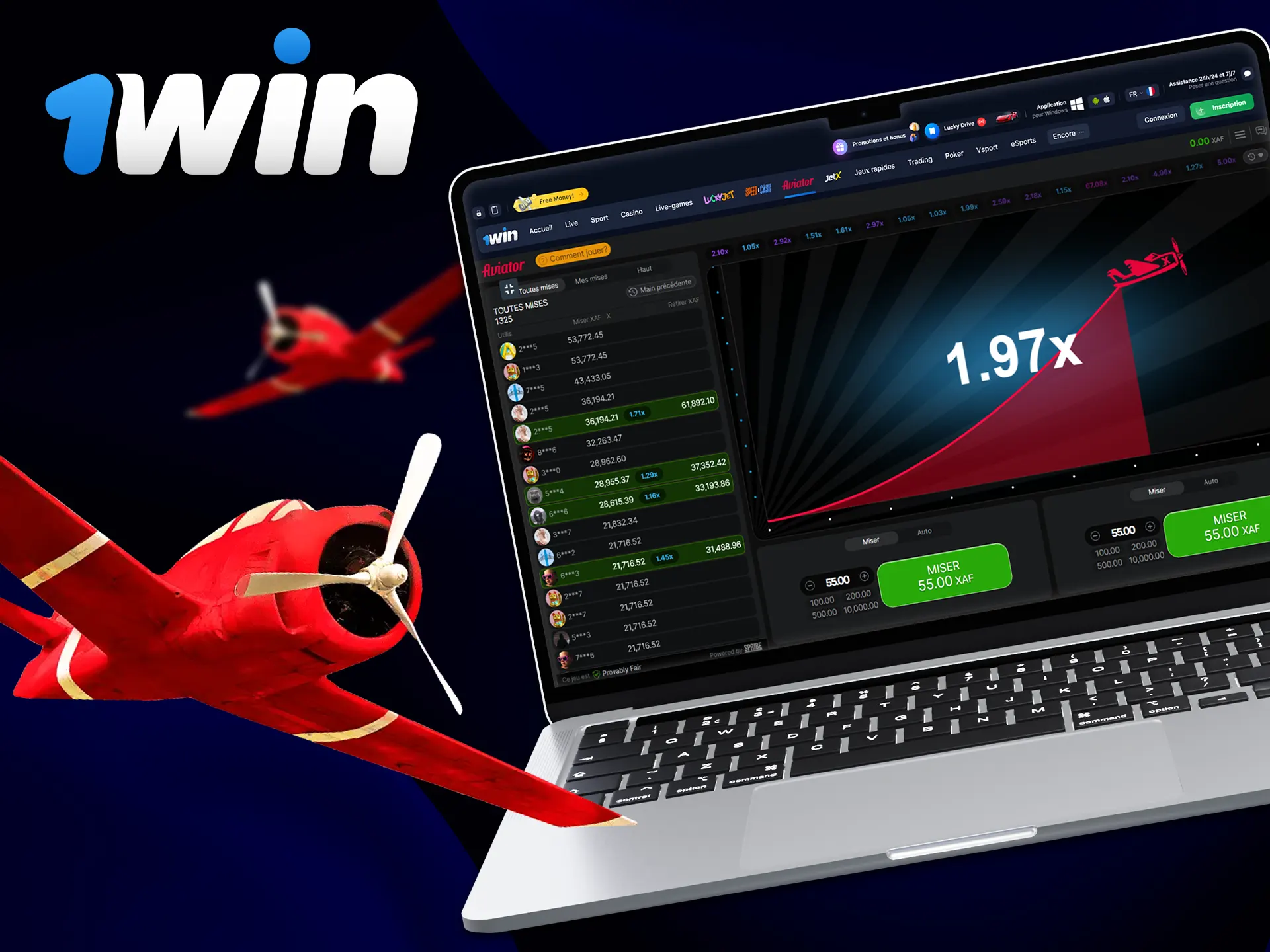 Try playing the demo version of 1Win Aviator.