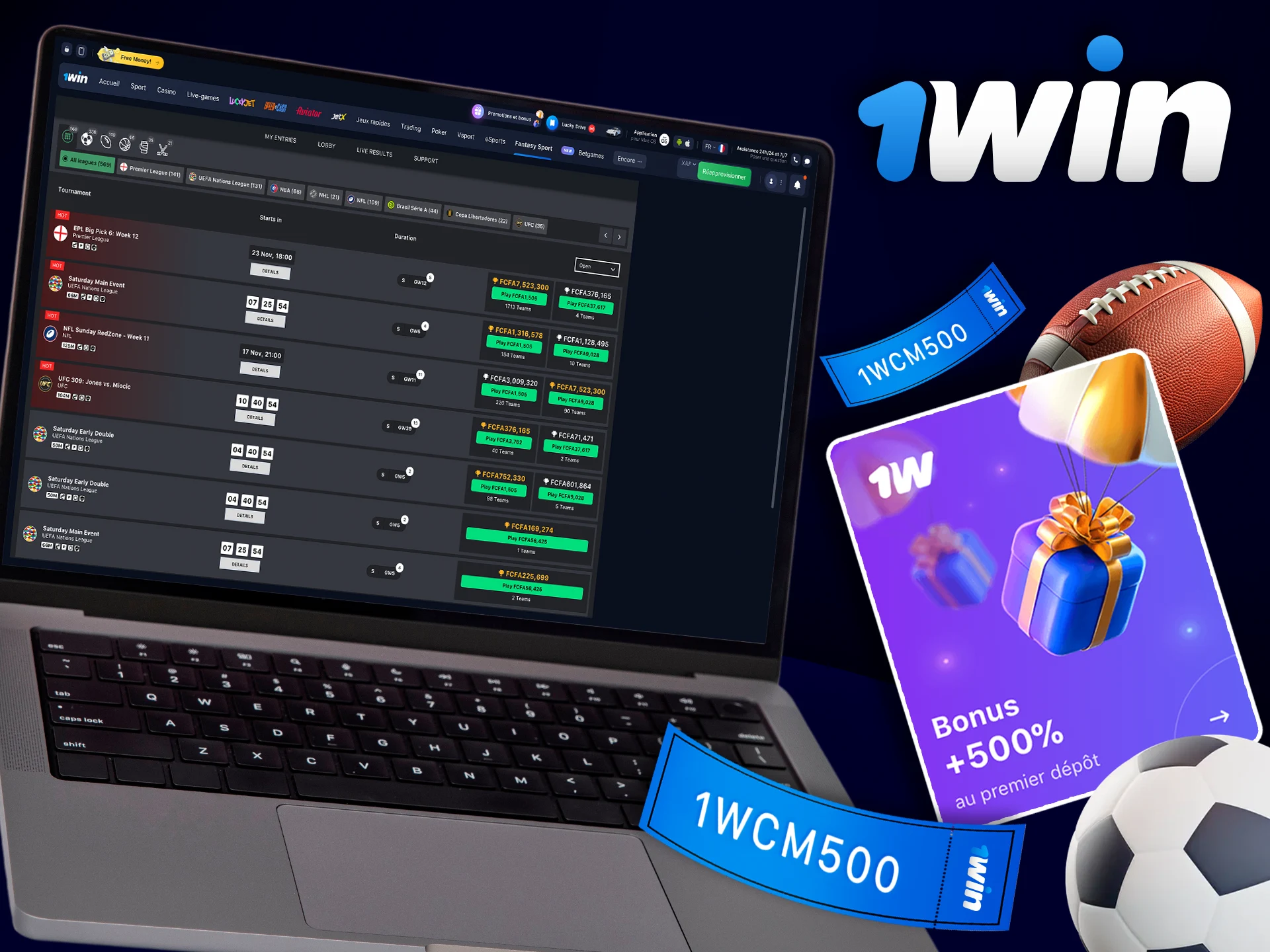 Recevez un bonus de 1Win en pariant sur Sport Fantastique.