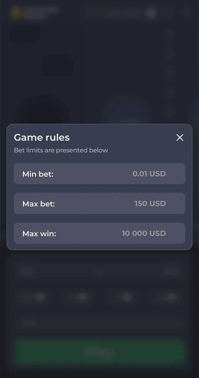 Règles et taille des mises dans le jeu Chicken Road de 1win.