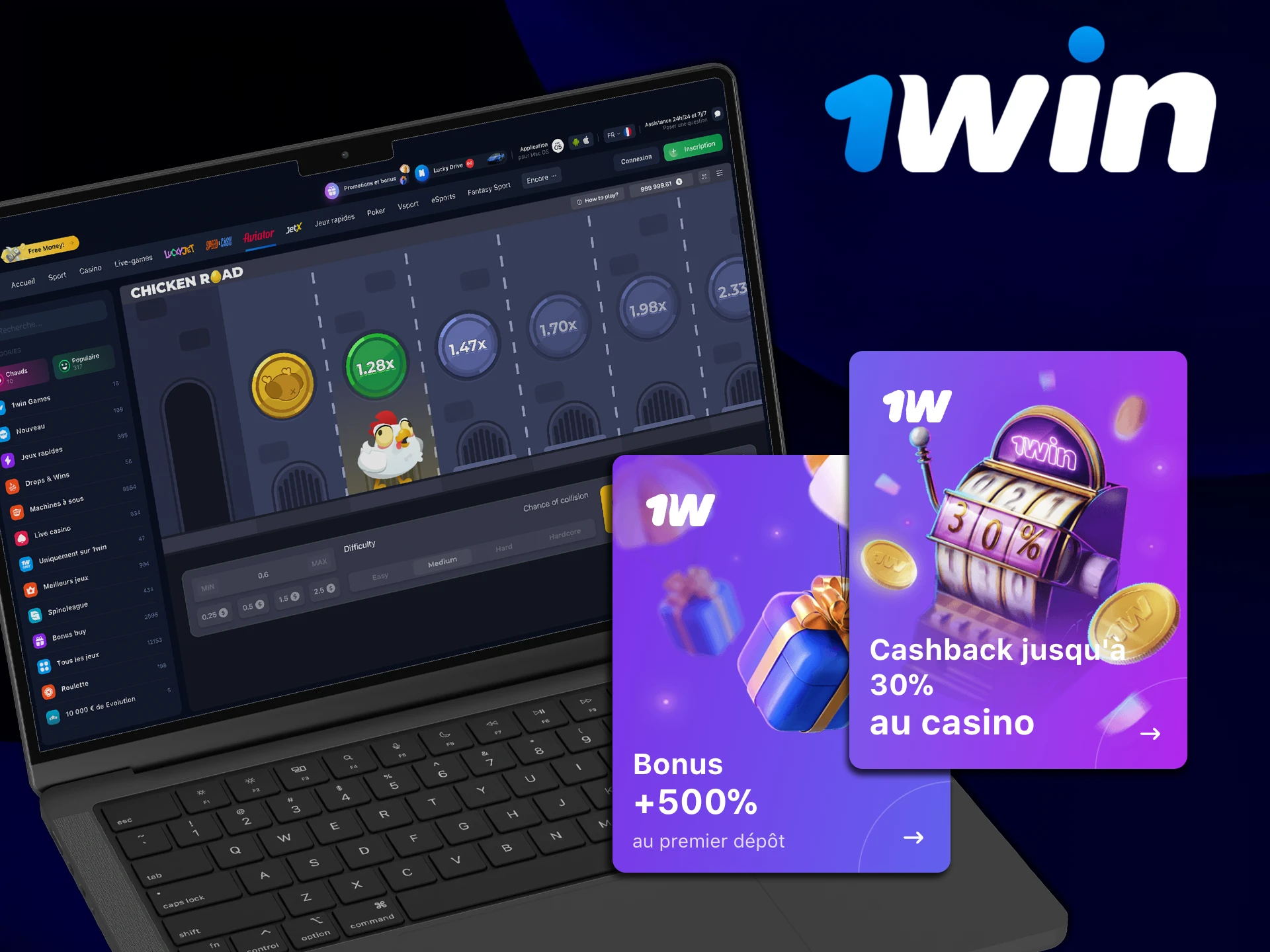 N'oubliez pas les bonus de 1win qui vous aideront à atteindre vos objectifs dans Chicken Road.